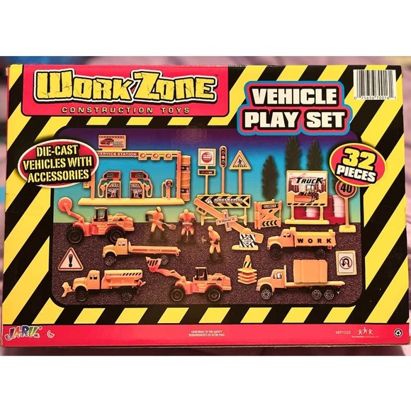 JA-RU inc. Work Zone Construction Toys 32 Pieces Vehicle Play Set NEW In Box - Picture 3 of 3